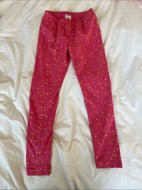 Kids Pink Hanna Andersson Leggings with Gold Dot Print